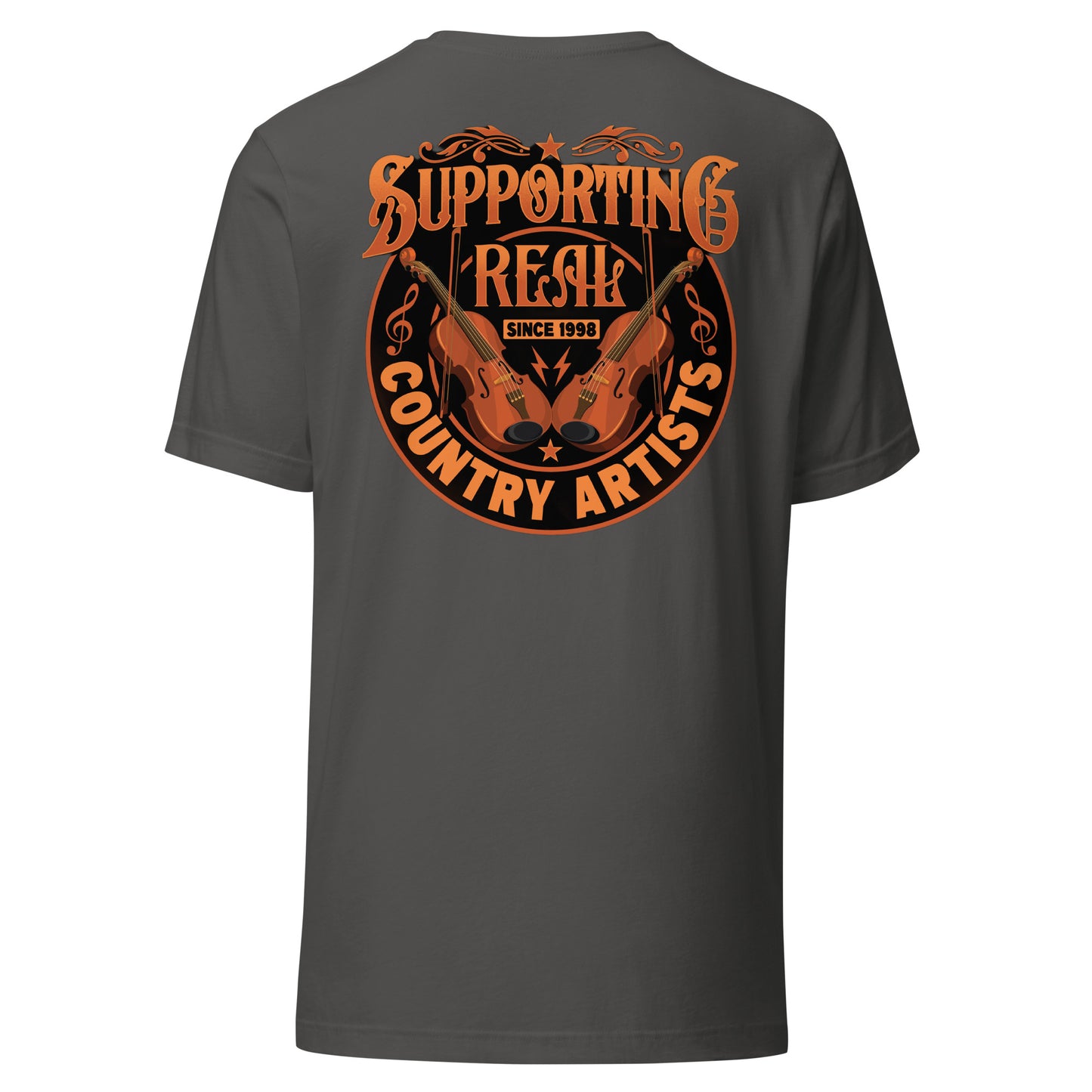 Support Real Country Artist Orange Uni-Sex Tee