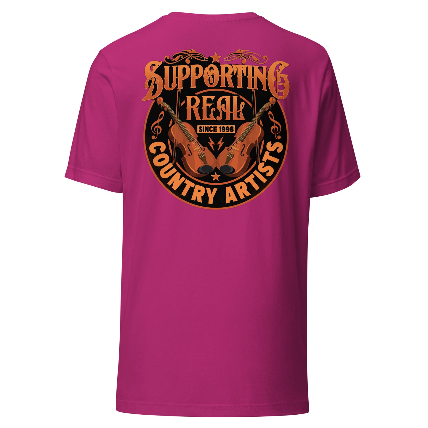 Support Real Country Artist Orange Uni-Sex Tee