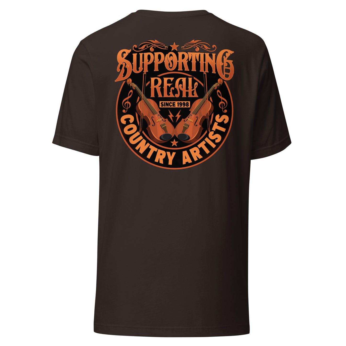 Support Real Country Artist Orange Uni-Sex Tee