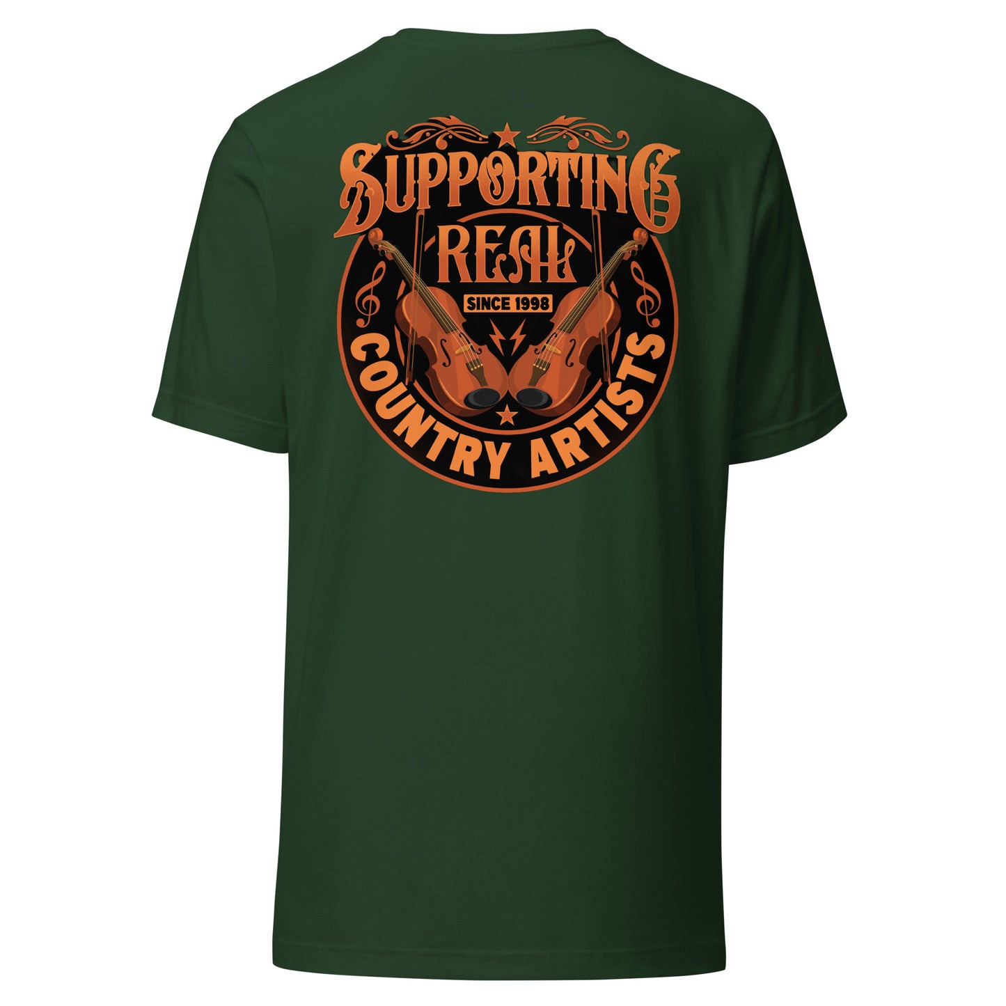 Support Real Country Artist Orange Uni-Sex Tee