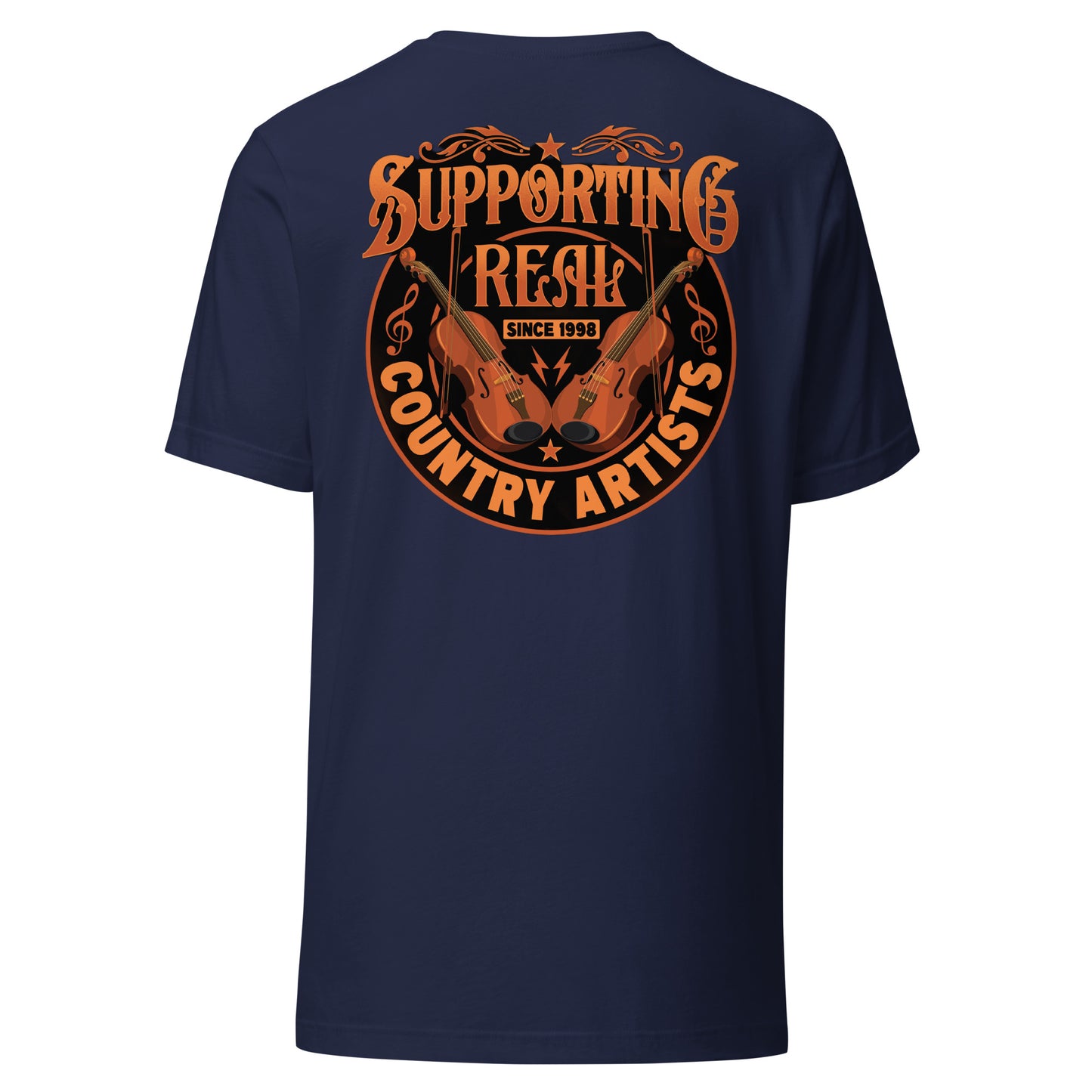 Support Real Country Artist Orange Uni-Sex Tee