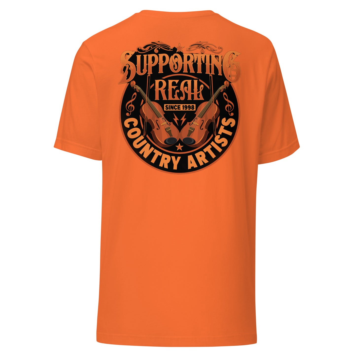 Support Real Country Artist Orange Uni-Sex Tee