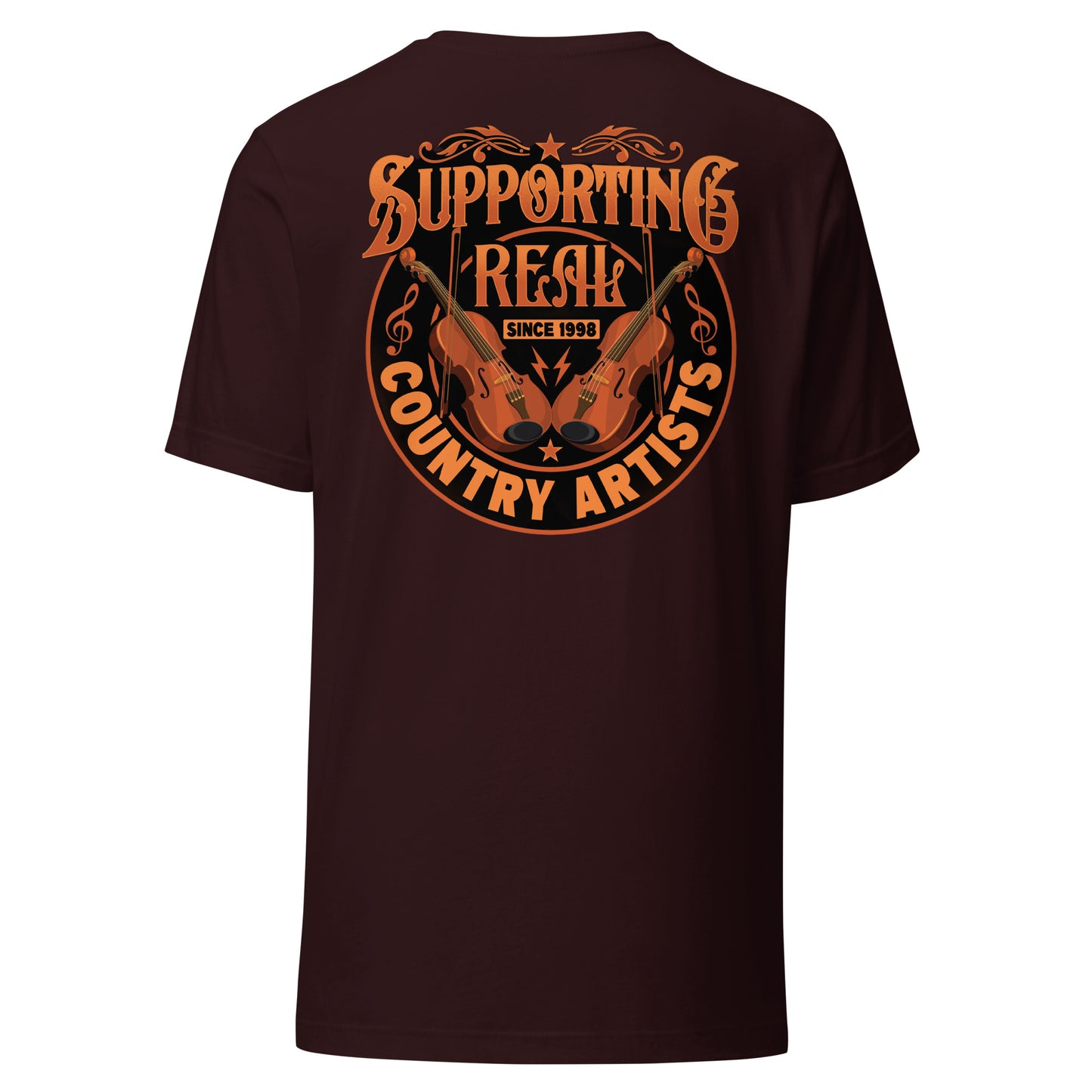 Support Real Country Artist Orange Uni-Sex Tee