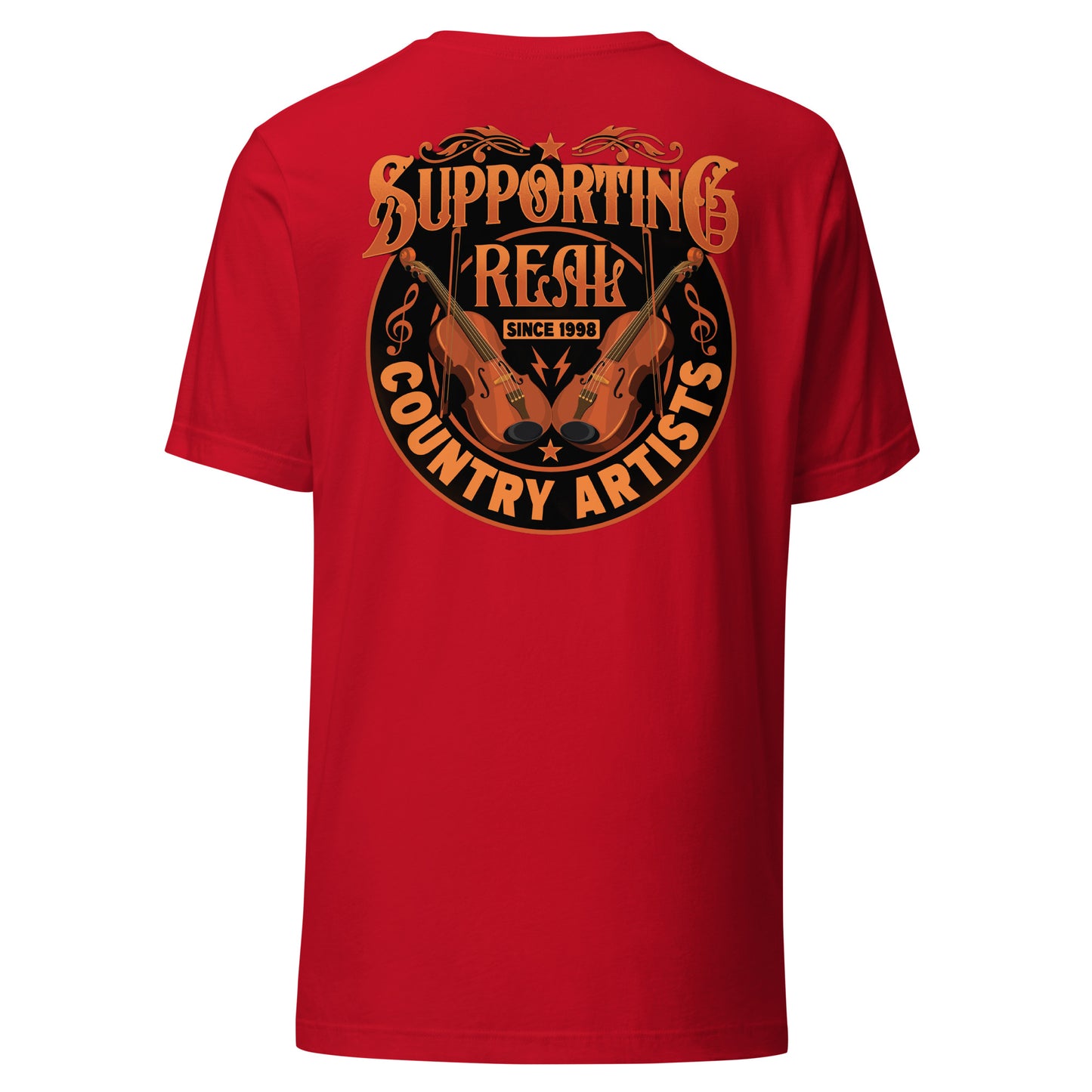 Support Real Country Artist Orange Uni-Sex Tee