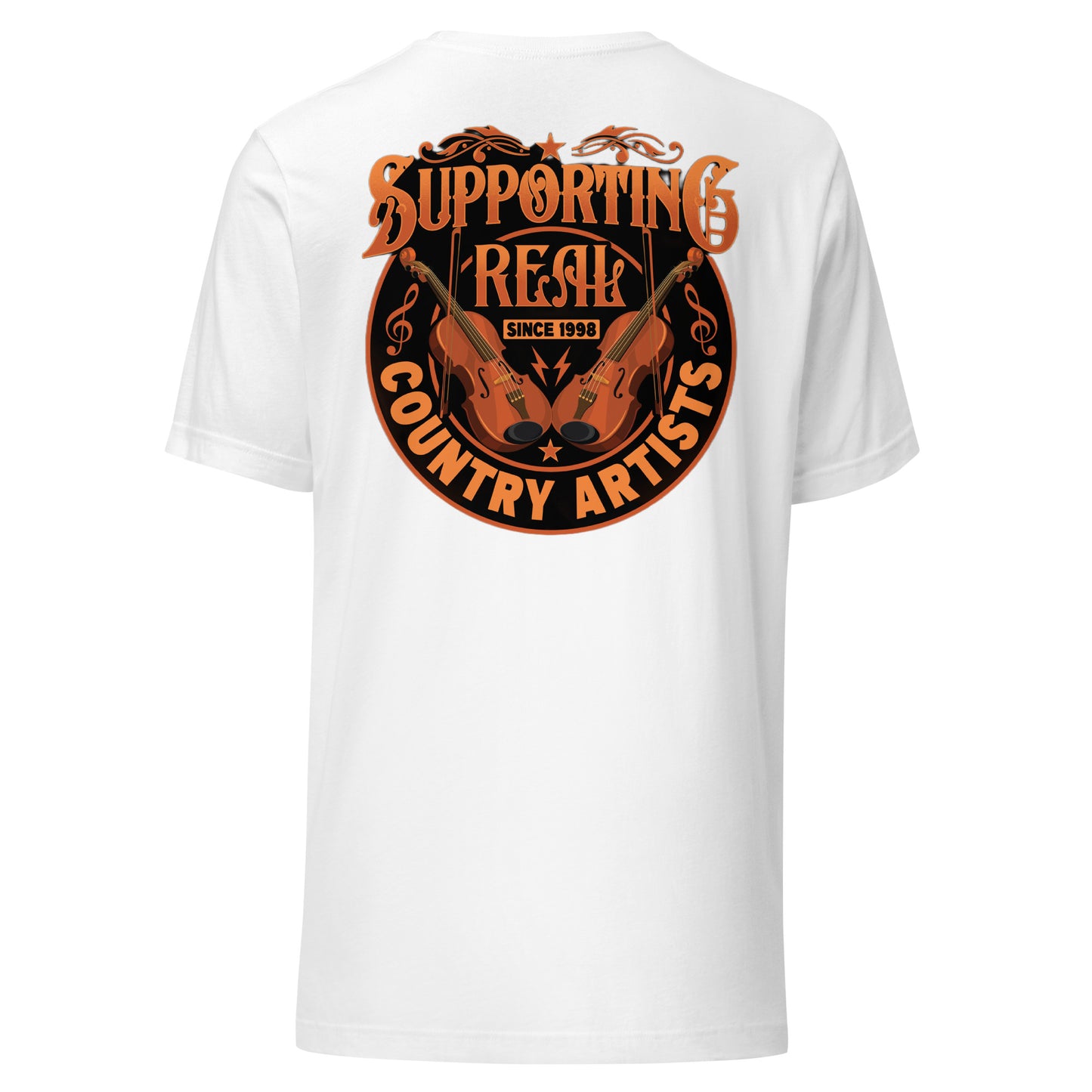 Support Real Country Artist Orange Uni-Sex Tee