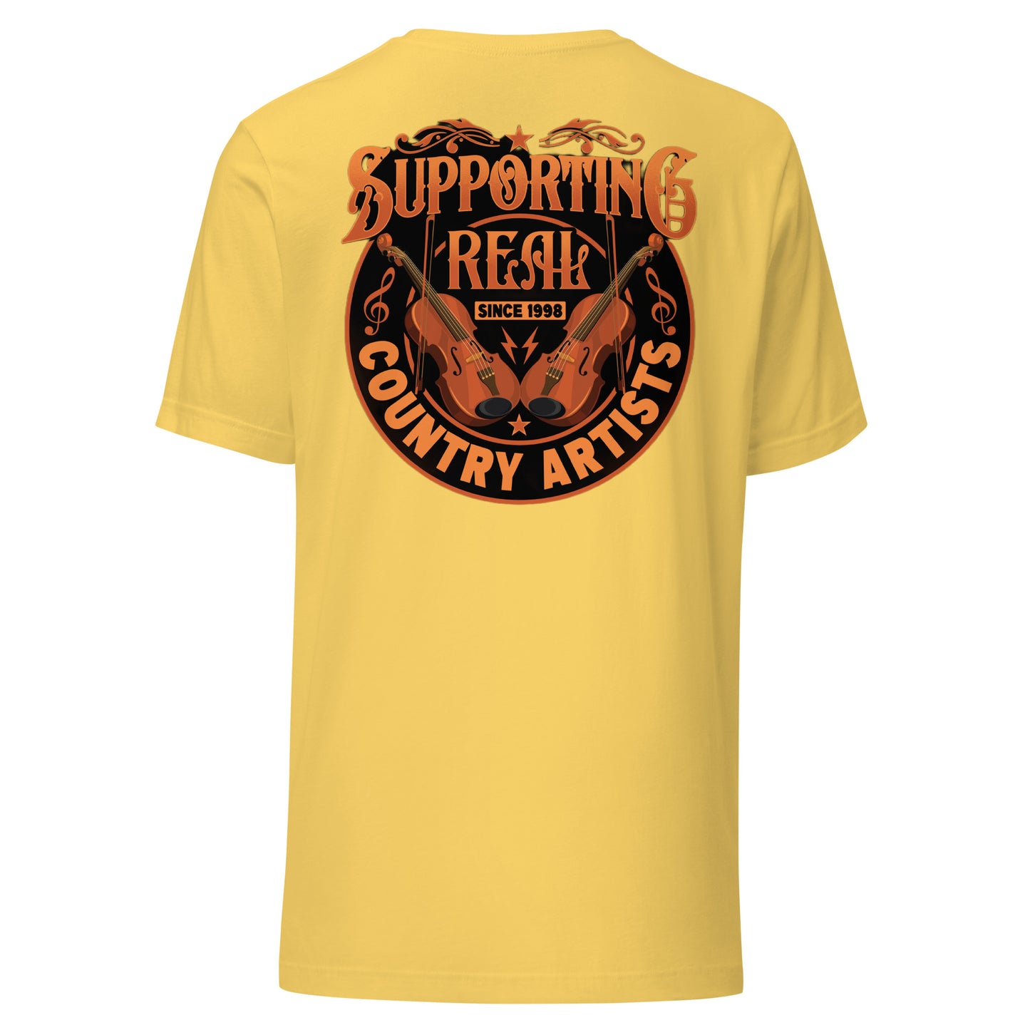 Support Real Country Artist Orange Uni-Sex Tee